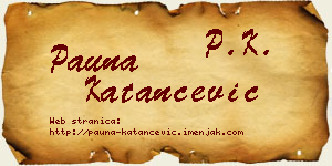 Pauna Katančević vizit kartica